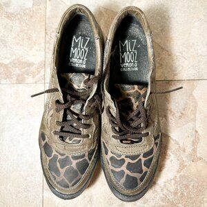 Miz Mooz Verona Collection Women Size 39 8 Brown Leather Multi Patterned Sneaker